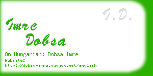 imre dobsa business card